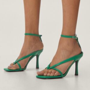 Nastygal green strappy heels